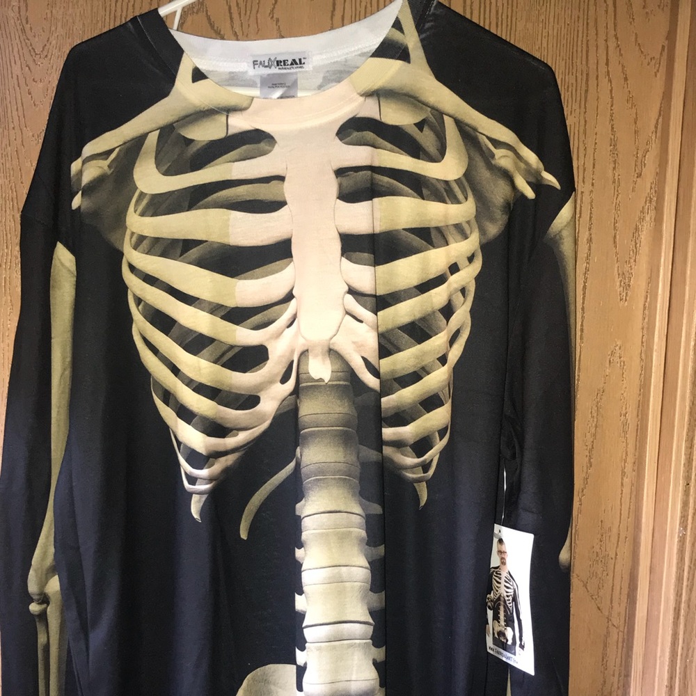 Faux real skeleton long sleeve